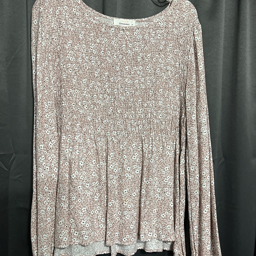 URBAN Romantics Gray Pleated Blouse